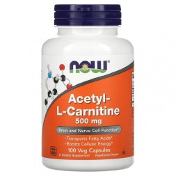 Ацетил-Л-карнитин NOW Acetyl-L-Carnitine 500 мг  (100 капс)