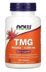 Специальные добавки NOW TMG   (100 tabs)